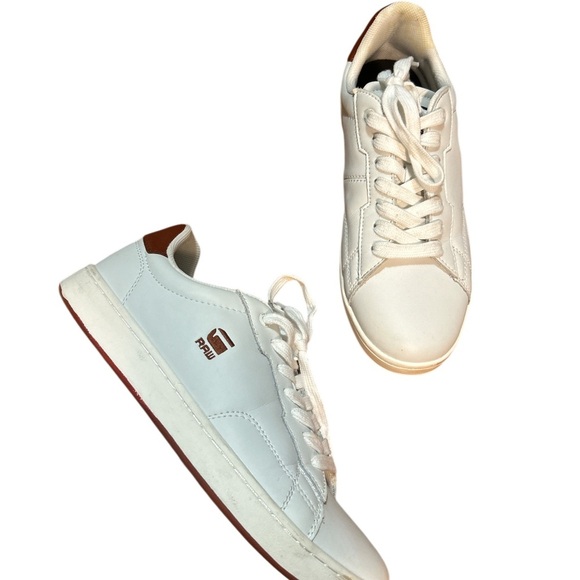 G-Star RAW White & Tan Low Top Sneakers | Men’s 8 Leather - Picture 8 of 9